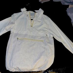 White pull over wind breaker